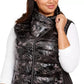 Calvin Klein Women's Performance Plus Size Printed Puffer Vest Black Size 1X