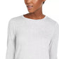 Michael Kors Women's Embellished Bell Sleeve Top Grey Size Petite Small