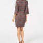 NY Collection Women's Printed Faux Wrap Dress Red Size Petite Medium