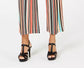 NY Collection Women's Striped Culotte Pants Black Petite XL