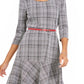 NY Collection Women's Plaid Fit & Flare Dress Black Size Petite Medium