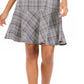 NY Collection Women's Plaid Fit & Flare Dress Black Size Petite Medium