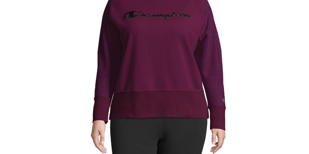 Champion Women's Plus Activewear Fitness Sweatshirt Purple Size 1X