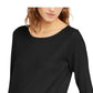 Eileen Fisher Women's Long Sleeve Scoop Neck Top Black Size Petite Small