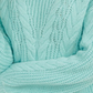 Crave Fame Junior's Turtleneck Cable Knit Sweater Green Size Small