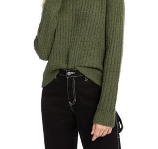 Crave Fame Juniors' Ribbed Cropped Sweater Green Size Small