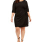 Robbie Bee Women's Plus Size Glitter Knit Sarong Dress Black Size 2X