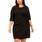 Robbie Bee Women's Plus Size Glitter Knit Sarong Dress Black Size 2X