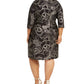 Robbie Bee Women's Plus Size Foil-Print Side-Knot Dress Black Size 2X