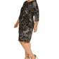Robbie Bee Women's Plus Size Foil-Print Side-Knot Dress Black Size 2X