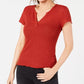 Ultra Flirt Junior's Lace Back T-Shirt Brown Size X-Large