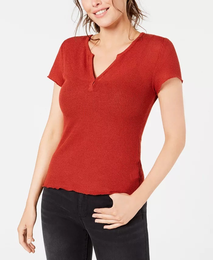 Ultra Flirt Junior's Lace Back T-Shirt Brown Size X-Large