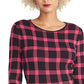 Rachel Roy Women's Plaid Open-Back Sweater Dress Black Size Large