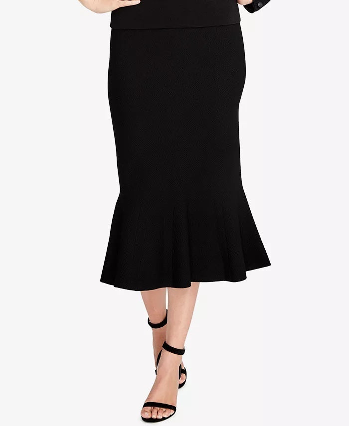 Rachel Roy Women's Jacquard Midi Skirt Black Size X-Small