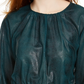 RACHEL Rachel Roy Women's Rylee Sheer Elastic Waist Blouse Green Size Small