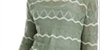 Ultra Flirt Junior's Pointelle Knit Hoodie Sweater Green Size Small