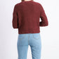 Ultra Flirt Juniors' Marled Cable-Knit Sweater Wine Size S