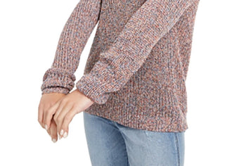 Ultra Flirt Junior's Lace Up Back Sweater Orange Size Large