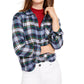 Ultra Flirt Juniors' Plaid Flannel Shirt Blue Size Medium