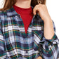 Ultra Flirt Juniors' Plaid Flannel Shirt Blue Size Medium