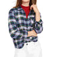 Ultra Flirt Juniors' Plaid Flannel Shirt Blue Size X-Small