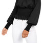 Ultra Flirt Juniors' Smocked-Waist Peasant Top Black Size X-Large