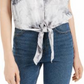 Ultra Flirt Juniors' Tie-Dye Tie-Hem Shirt Gray Size X-Large