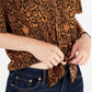Ultra Flirt Juniors' Printed Tie-Front Top Brown Size Small
