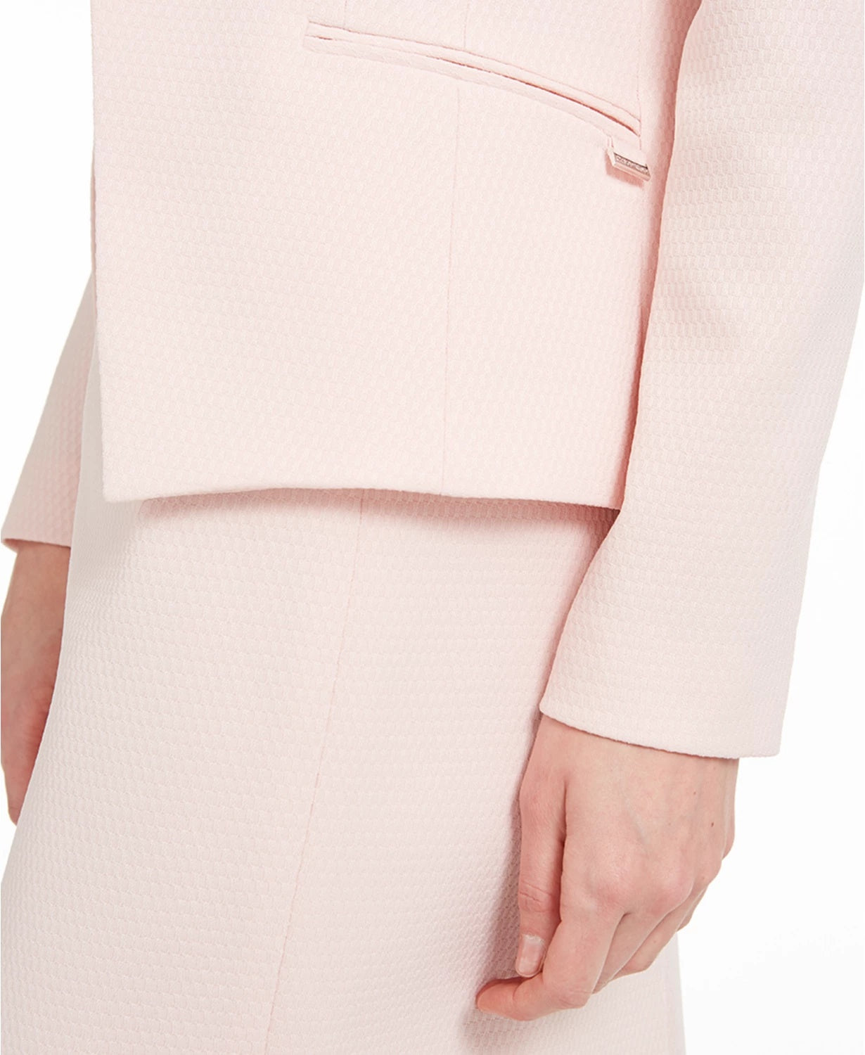 Calvin Klein Women's Textured Asymmetrical Blazer Dark Pink Size 4
