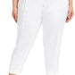 Calvin Klein Women's Linen Slim-Ankle Pants White Size 8