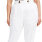 Calvin Klein Women's Linen Slim-Ankle Pants White Size 8