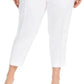 Calvin Klein Women's Linen Slim-Ankle Pants White Size 8