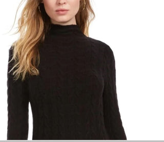 Kit & Sky Women's Cable Knit Sweater Dress Black Size Large