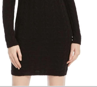 Kit & Sky Women's Cable Knit Sweater Dress Black Size Large
