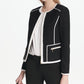 Calvin Klein Women's Piped-Trim Jacket Charcoal Size 16