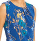 Calvin Klein Women's Floral Print Pleat Neck Top Blue Size X-Large