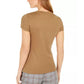 Calvin Klein Women's Short Sleeve Cotton T-Shirt Brown Size Small