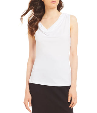 Calvin Klein Women's Cowl-Neck Top White Size Large