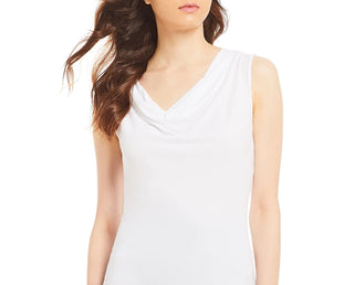 Calvin Klein Women's Cowl-Neck Top White Size Large