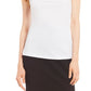 Calvin Klein Women's Cowl-Neck Top White Size Large