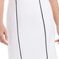 Calvin Klein Women's Contrast Piping Pencil Skirt White Size 12