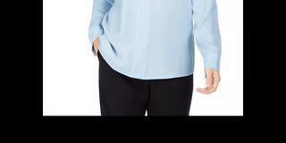 Calvin Klein Women's V Neck Top Blue Size Medium