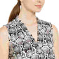 Calvin Klein Women's Sleeveless Snakeskin Print Top Charcoal Size Large