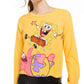 Nickelodeon Junior's Long Sleeve Spongebob Graphic T-Shirt Gold Size Large