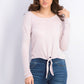 Crave Fame Juniors' Cozy Tie-Front Top Brght Pink Size Small