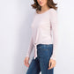 Crave Fame Juniors' Cozy Tie-Front Top Brght Pink Size Small