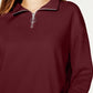 Crave Fame Juniors' Waffle-Knit Quarter-Zip Top Brown Size Small