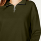 Crave Fame Juniors' Waffle-Knit Quarter-Zip Top Green Size Small