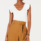 Lucy Paris Women's Sarah Ruffle Knit Top White Size Small