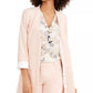 Calvin Klein Women's Long Collarless Blazer Pink Size 10 Petite